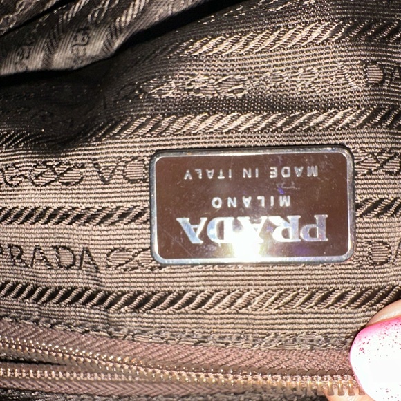 PRADA Vintage Nylon Tessuto Hand Bag Rectangle Purse Khaki Green - Picture 7 of 16